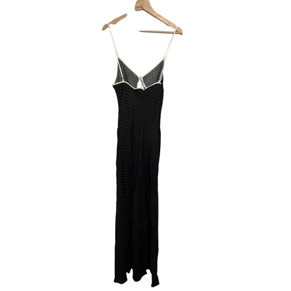 Rumored Daytona Maxi Dress Black White Polka Dot Tie Front Size L NWT - Picture 2 of 7